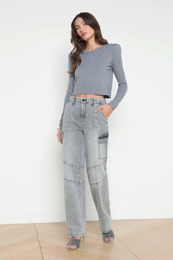 L'Agence "Clifton" Brooklyn High Rise Utility Wide Leg Cargo Jeans