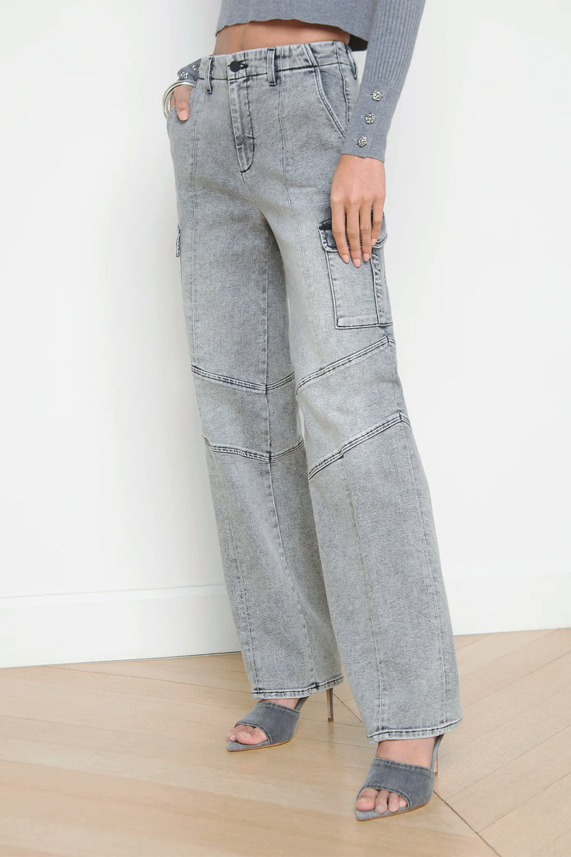 L'Agence "Clifton" Brooklyn High Rise Utility Wide Leg Cargo Jeans