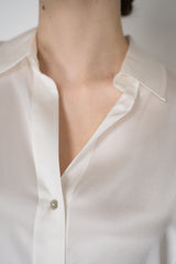 L'Agence Dani 3/4 Sleeve Charmeuse Silk Blouse in White Vancouver. Shop Online or in Store.
