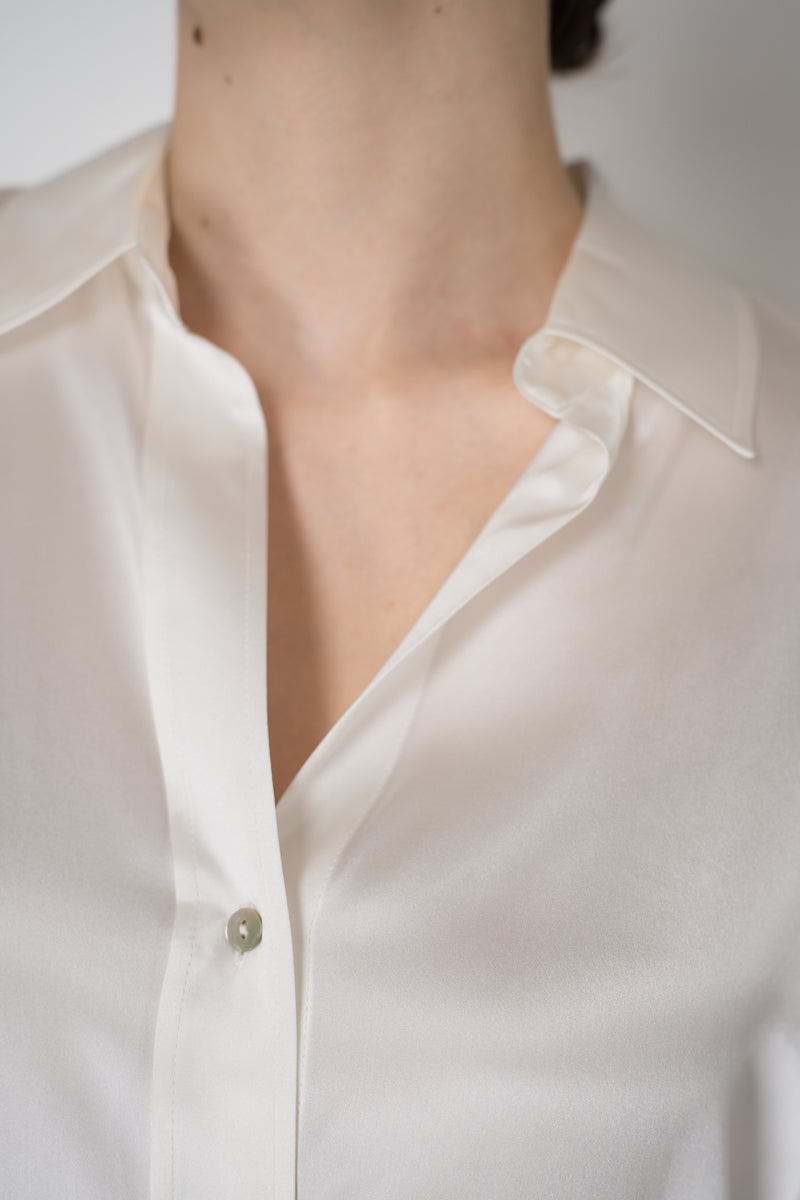 L'Agence Dani 3/4 Sleeve Charmeuse Silk Blouse in White Vancouver. Shop Online or in Store.