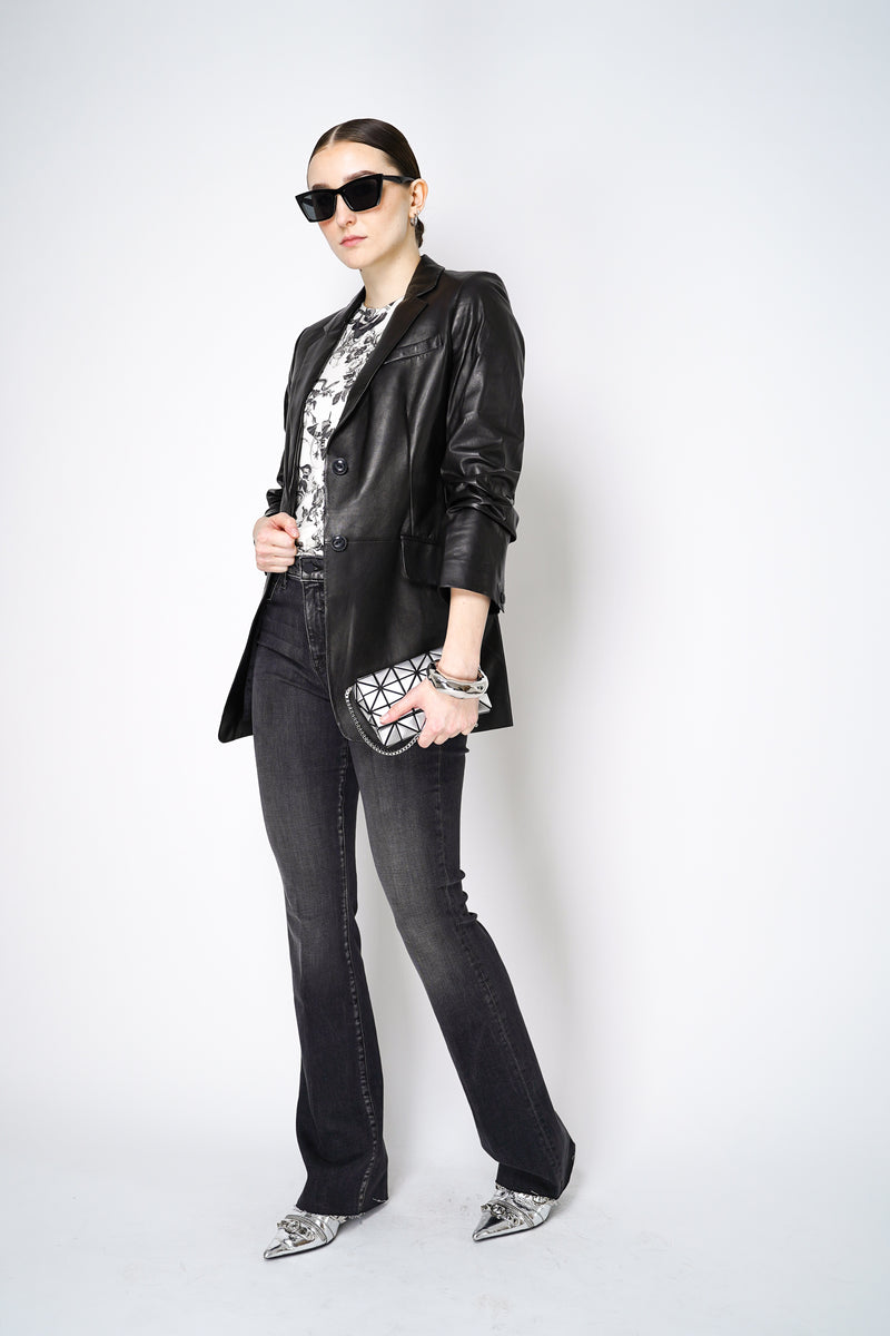 L'Agence Ruth High Rise Boot Cut Jeans in Washed Black Vancouver. Shop Online or in Store.