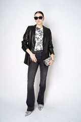 L'Agence Ruth High Rise Boot Cut Jeans in Washed Black Vancouver. Shop Online or in Store.