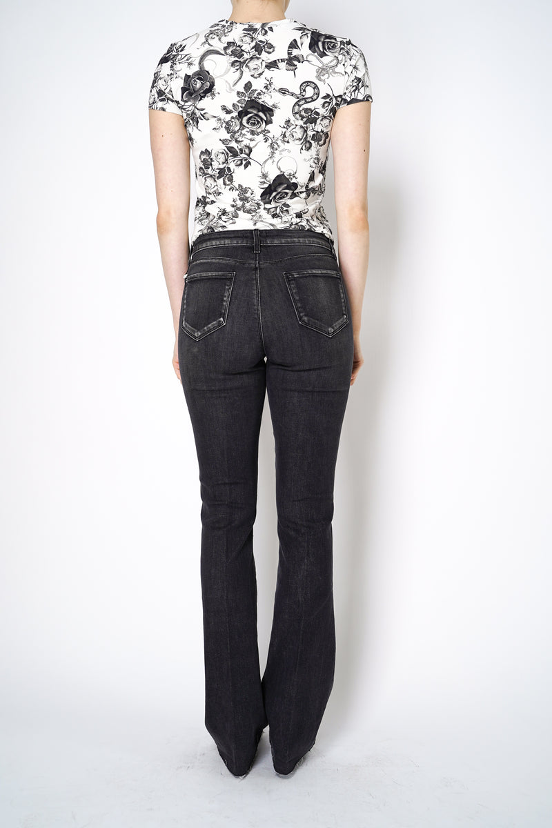 L'Agence Ruth High Rise Boot Cut Jeans in Washed Black Vancouver. Shop Online or in Store.