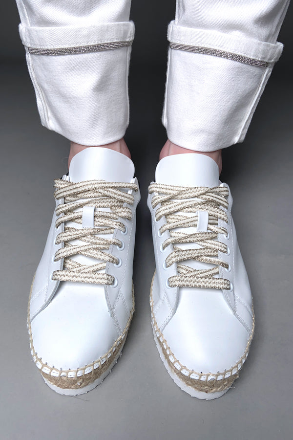 Lorena Antoniazzi Espadrille Sneakers in White Leather