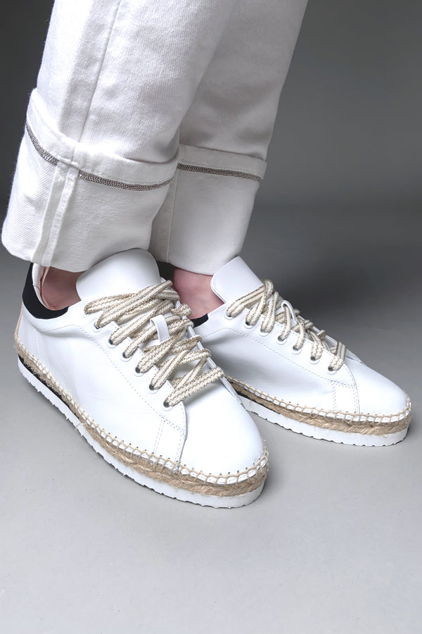Lorena Antoniazzi Espadrille Sneakers in White Leather