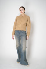 Lorena Antoniazzi 100% Wool Knit Cardigan in Pale Camel Vancouver. Shop Online or in Store.