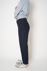 Lorena Antoniazzi 5-Pocket Tapered Cotton Trousers in Navy Vancouver. Shop Online or in Store.