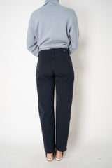 Lorena Antoniazzi 5-Pocket Tapered Cotton Trousers in Navy Vancouver. Shop Online or in Store.