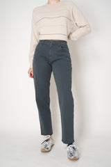Lorena Antoniazzi 5-Pocket Tapered Cotton Trousers in Petrol Green Vancouver. Shop Online or in Store.