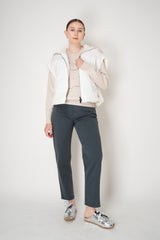 Lorena Antoniazzi 5-Pocket Tapered Cotton Trousers in Petrol Green Vancouver. Shop Online or in Store.