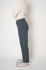 Lorena Antoniazzi 5-Pocket Tapered Cotton Trousers in Petrol Green Vancouver. Shop Online or in Store.