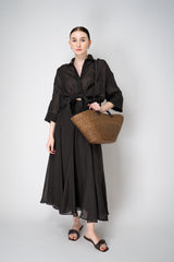 Lorena Antoniazzi A-Line  Ramie Midi Skirt in Black Vancouver. Shop Online or in Store.
