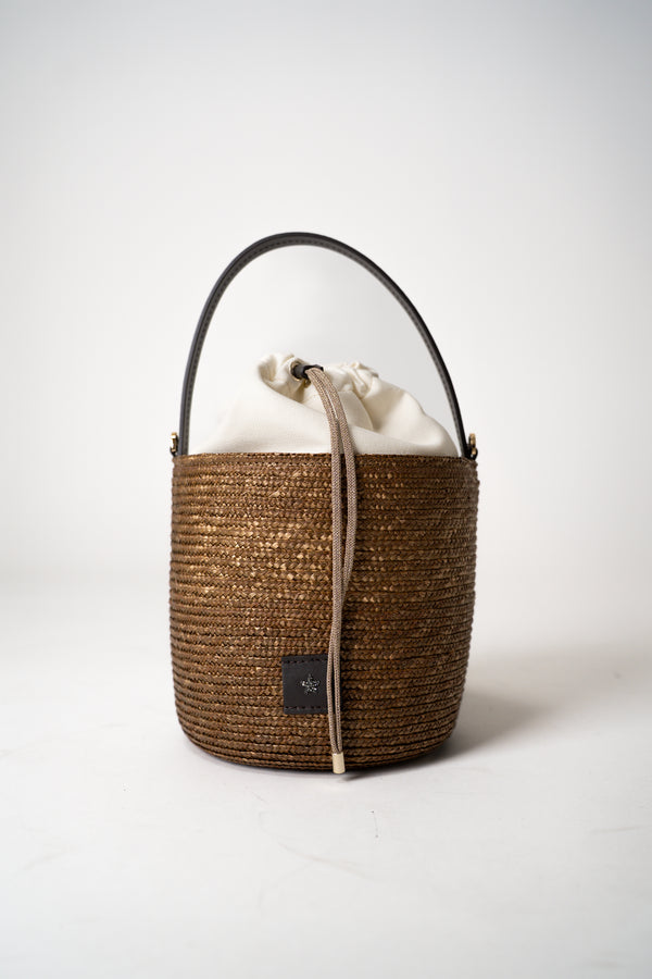 Lorena Antoniazzi Basket Bucket Bag with Leather Details Vancouver. Shop Online or in Store.
