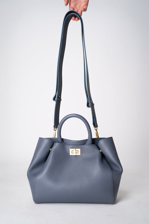 Lorena Antoniazzi Boat Shoulder Bag in Petrol Blue Vancouver. Shop Online or in Store