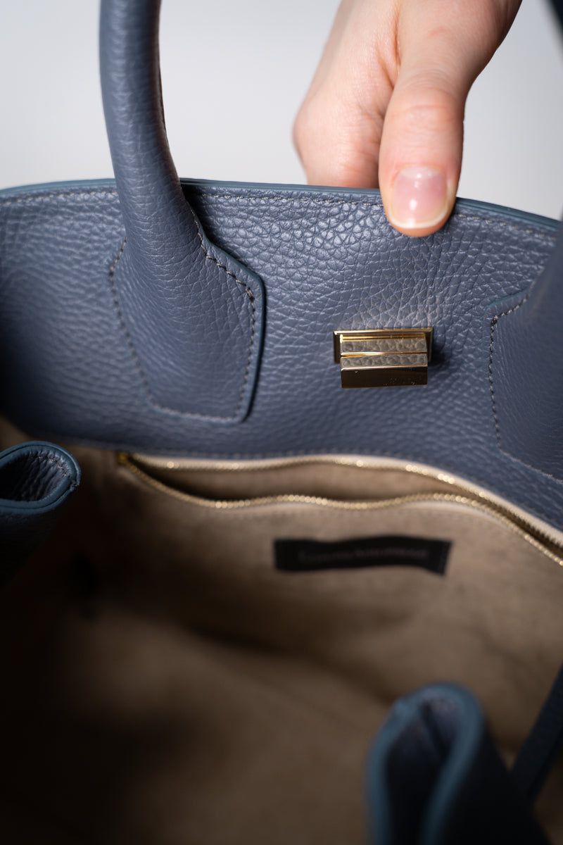 Lorena Antoniazzi Boat Shoulder Bag in Petrol Blue Vancouver. Shop Online or in Store
