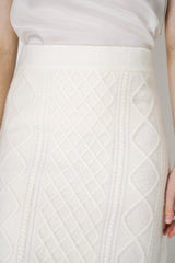 Lorena Antoniazzi Bouncy Knit Midi Skirt in Off-White Vancouver. Shop Online or in Store. 
