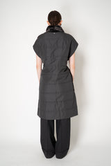 Lorena Antoniazzi Collared Shearling Vest with Quilted Back in Grey Vancouver. Shop Online or in Store.