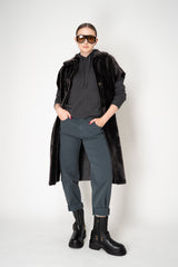Lorena Antoniazzi Collared Shearling Vest with Quilted Back in Grey Vancouver. Shop Online or in Store.