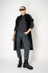 Lorena Antoniazzi Collared Shearling Vest with Quilted Back in Grey Vancouver. Shop Online or in Store.