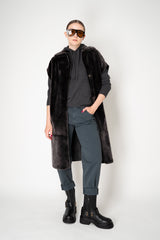 Lorena Antoniazzi Collared Shearling Vest with Quilted Back in Grey Vancouver. Shop Online or in Store.