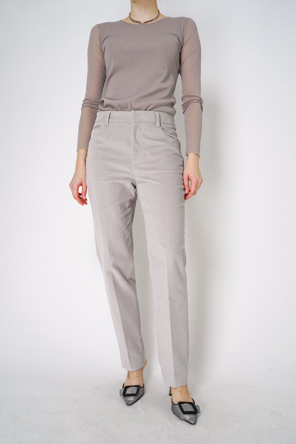 Lorena Antoniazzi  Corduroy Trousers in Taupe Vancouver. Shop Online or in Store. 
