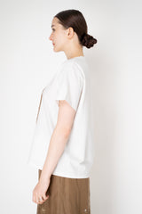 Lorena Antoniazzi Cotton T-Shirt With Beading Floral Embroidery in White Vancouver. Shop Online or in Store.