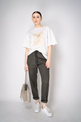 Lorena Antoniazzi Cotton T-Shirt With Sequin Star Embroidery in White Vancouver. Shop Online or in Store