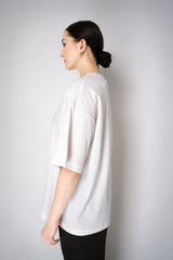 Lorena Antoniazzi Cotton T-Shirt With Sequin Star Embroidery in White Vancouver. Shop Online or in Store