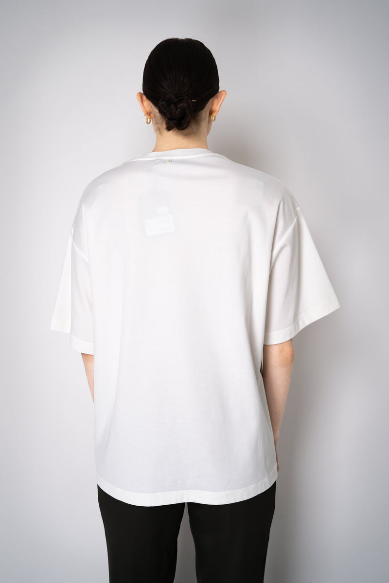 Lorena Antoniazzi Cotton T-Shirt With Sequin Star Embroidery in White Vancouver. Shop Online or in Store