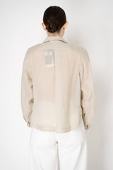 Lorena Antoniazzi Cropped Front Ramie Jacket with Floral Beaded Embroidered Sleeves in Clay Vancouver. Shop Online or in Store.