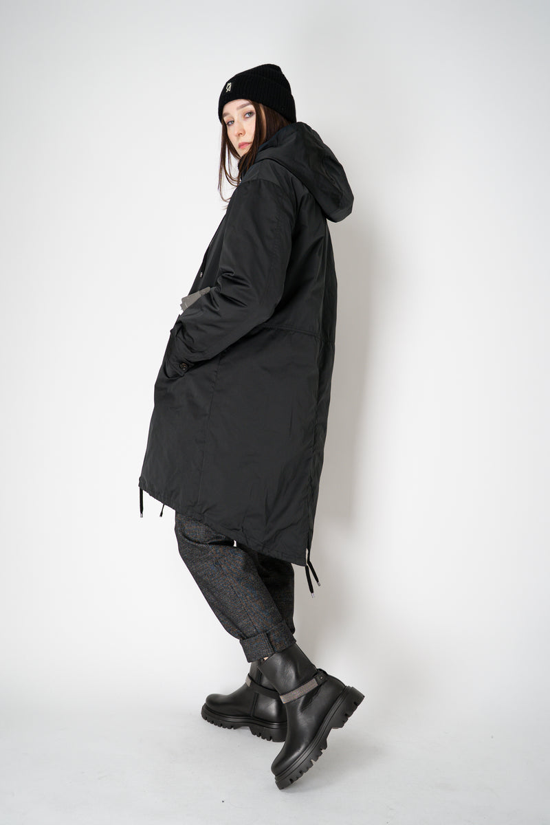 Lorena Antoniazzi Double Layer Ultimate Winter Hooded Parka in Black Vancouver. Shop Online or in Store.