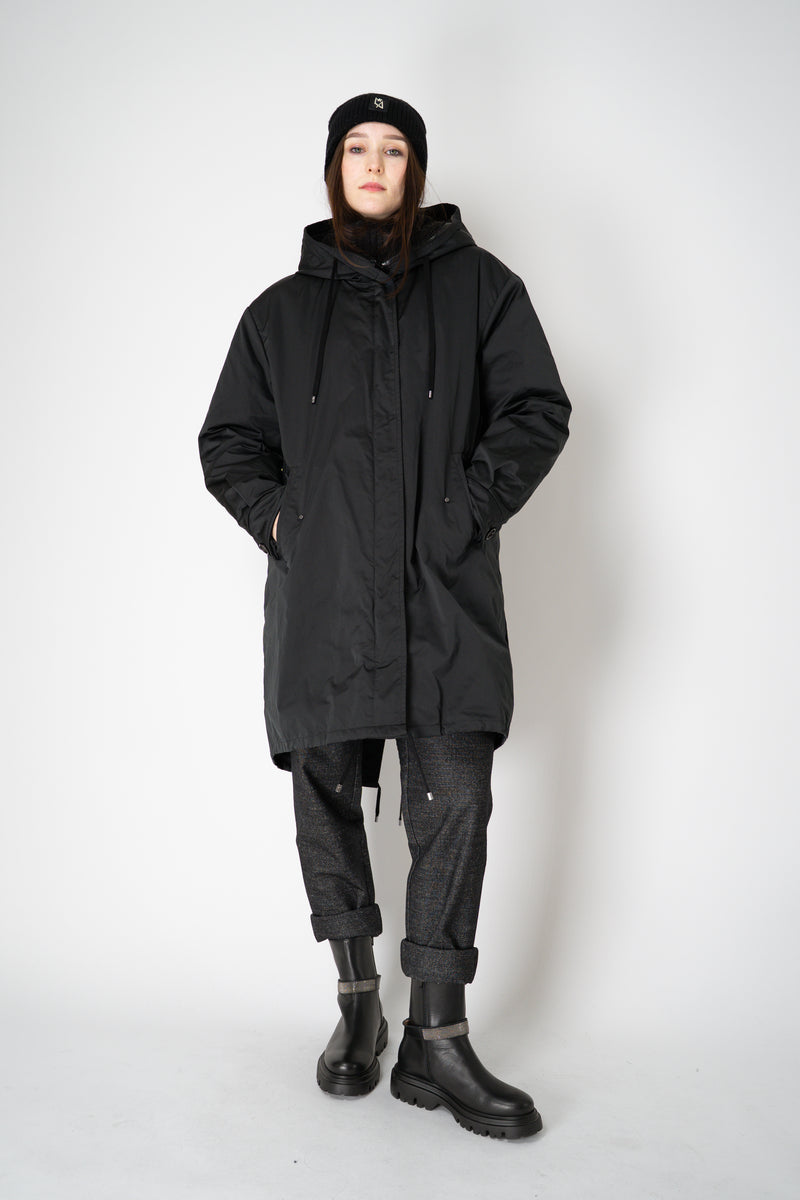 Lorena Antoniazzi Double Layer Ultimate Winter Hooded Parka in Black Vancouver. Shop Online or in Store.