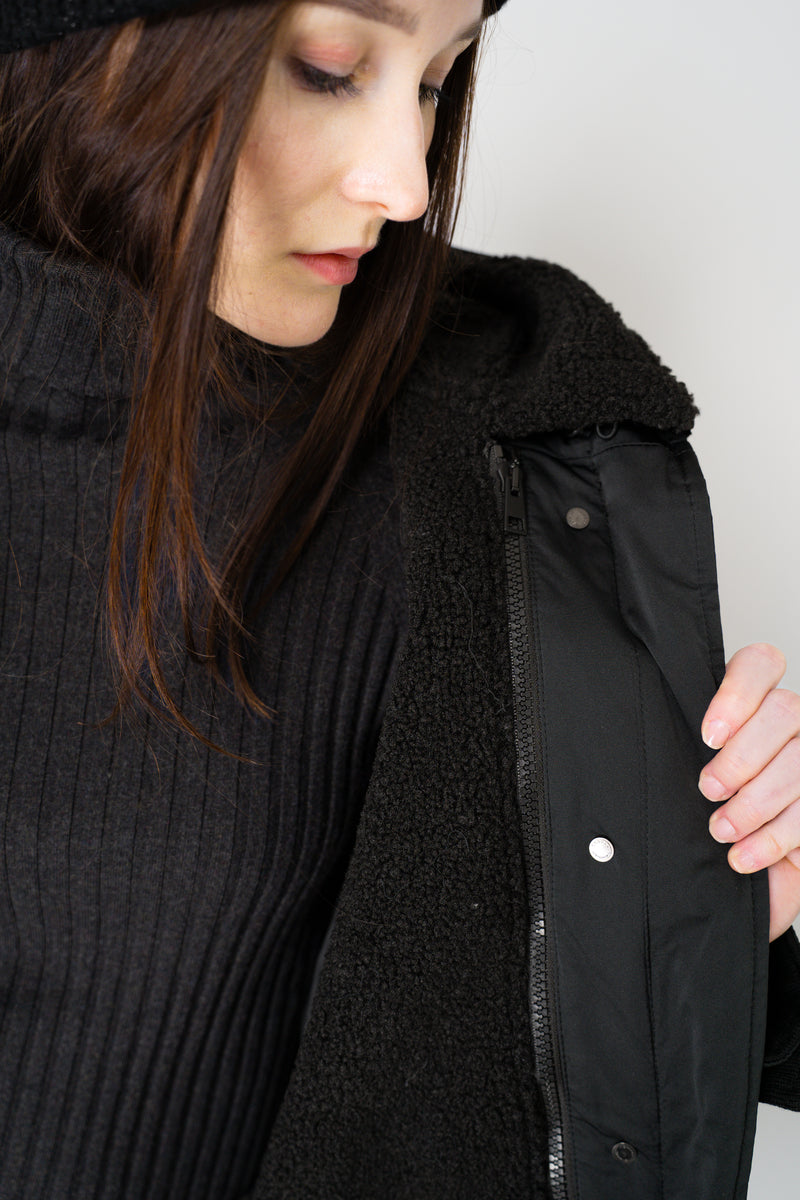 Lorena Antoniazzi Double Layer Ultimate Winter Hooded Parka in Black Vancouver. Shop Online or in Store.