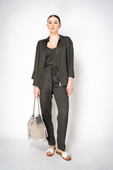 Lorena Antoniazzi Feather Weight Silk Blend Camisole in Olive Green Vancouver. Shop Online or in Store