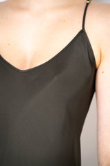 Lorena Antoniazzi Feather Weight Silk Blend Camisole in Olive Green Vancouver. Shop Online or in Store