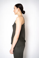 Lorena Antoniazzi Feather Weight Silk Blend Camisole in Olive Green Vancouver. Shop Online or in Store