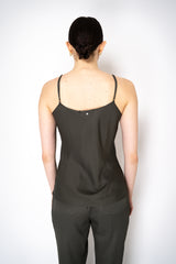 Lorena Antoniazzi Feather Weight Silk Blend Camisole in Olive Green Vancouver. Shop Online or in Store