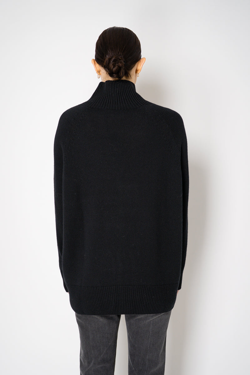 Lorena Antoniazzi Funnel Neck Cashmere Knit Pullover in Black Vancouver. Shop Online or in Store.