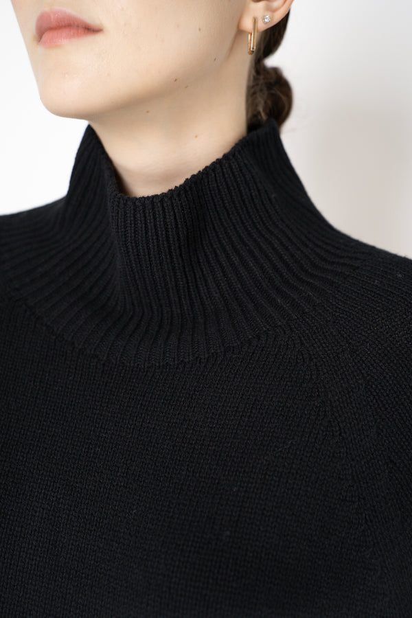 Lorena Antoniazzi Funnel Neck Cashmere Knit Pullover in Black Vancouver. Shop Online or in Store.