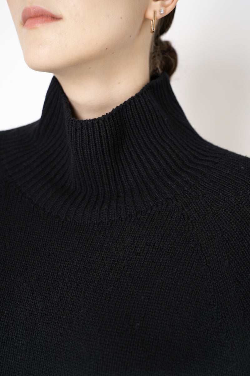 Lorena Antoniazzi Funnel Neck Cashmere Knit Pullover in Black Vancouver. Shop Online or in Store.