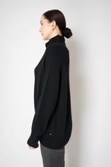 Lorena Antoniazzi Funnel Neck Cashmere Knit Pullover in Black Vancouver. Shop Online or in Store.