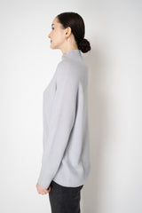 Lorena Antoniazzi Funnel Neck Cashmere Knit Pullover in Ice Blue Grey Vancouver. Shop Online or in Store.