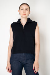 Lorena Antoniazzi High Neck Knit Cashmere Vest in Navy Vancouver. Shop Online or in Store.