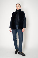 Lorena Antoniazzi High Neck Knit Cashmere Vest in Navy Vancouver. Shop Online or in Store.