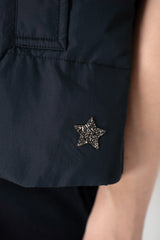 Lorena Antoniazzi High Neck Zip Vest with Knit Back in Navy Vancouver. Shop Online or in Store.