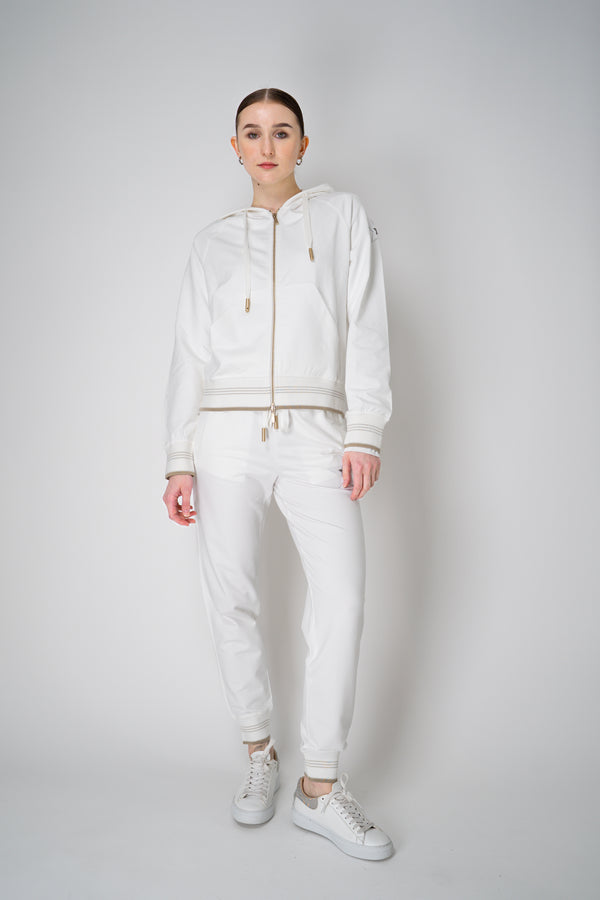 Lorena Antoniazzi Hooded Cotton Track Jacket in White Vancouver. Shop Online or in Store.