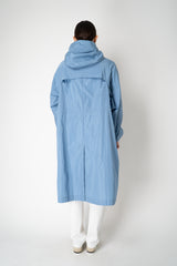 Lorena Antoniazzi Hooded Water Resistant Technical Taffeta Parka in Slate Blue Vancouver. Shop Online or in Store.