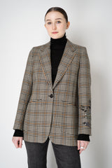 Lorena Antoniazzi Houndstooth-Plaid Wool Blazer with Sequin Applique in Multicolour Print Vancouver. Shop Online or in Store.