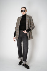 Lorena Antoniazzi Houndstooth-Plaid Wool Blazer with Sequin Applique in Multicolour Print Vancouver. Shop Online or in Store.