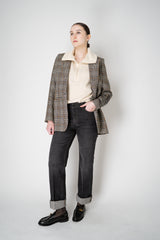 Lorena Antoniazzi Houndstooth-Plaid Wool Blazer with Sequin Applique in Multicolour Print Vancouver. Shop Online or in Store.